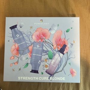 Pureology Strength Cure Blonde shampoo, conditioner and leave in spray